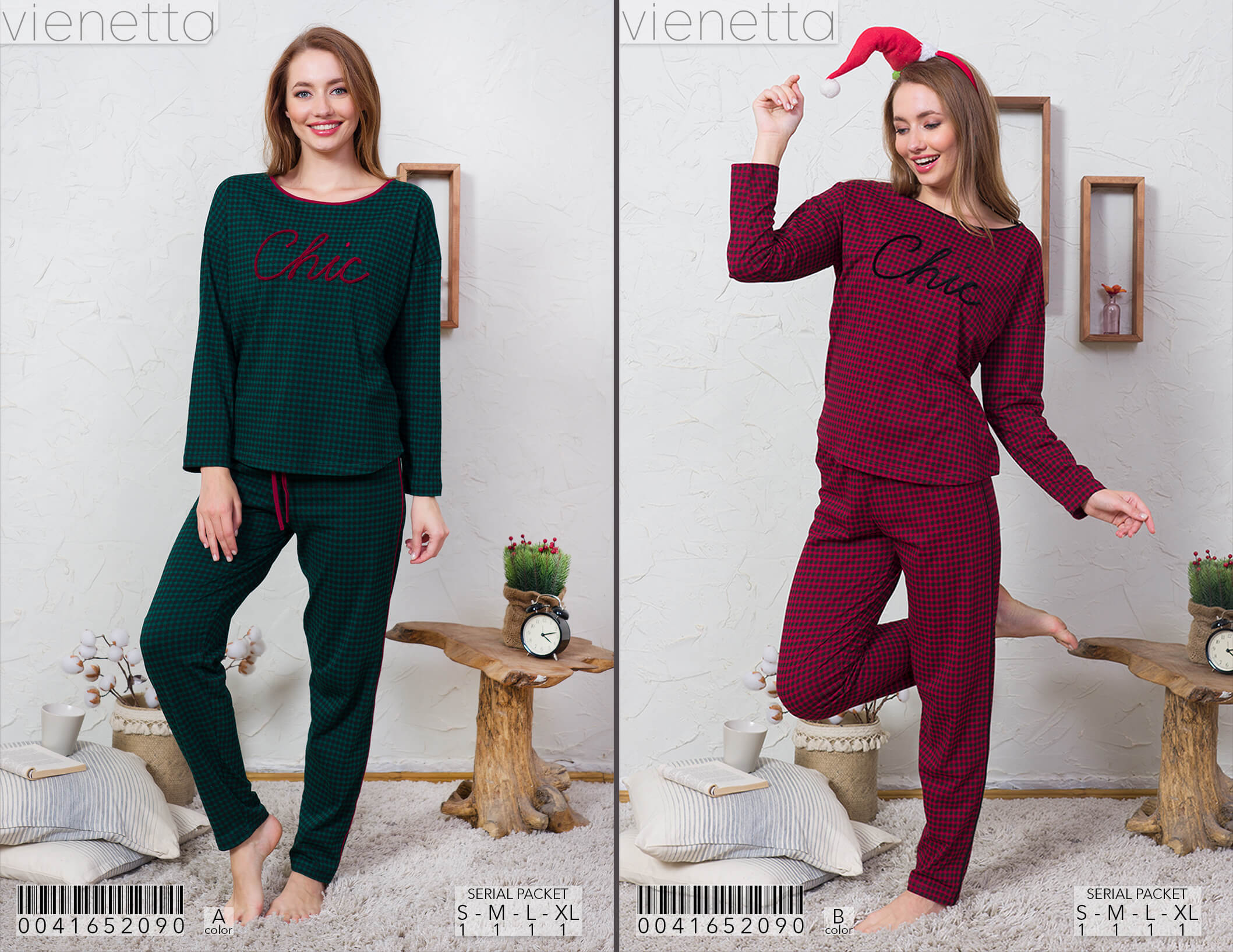 Pyžamo dámske Vienetta 004165 dlhé Chic