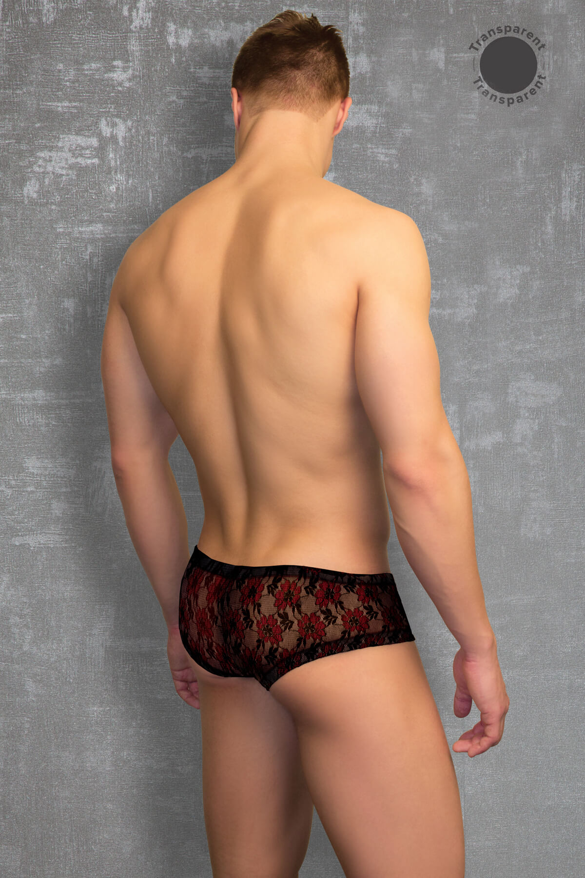 Boxerky pánske DOREANSE 1585 čipkové priehľadné XXL čierna