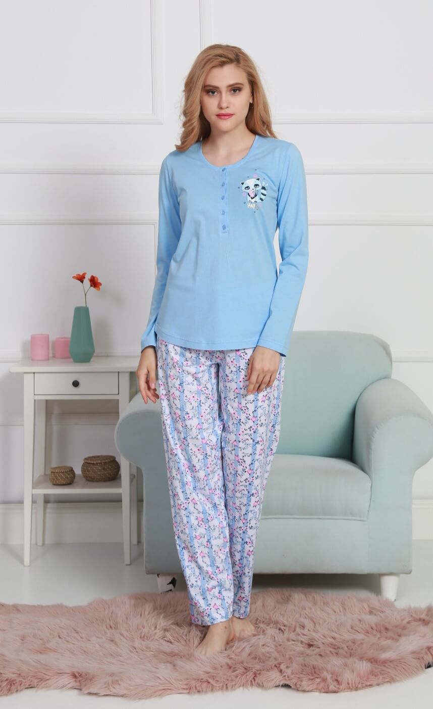 Pyžamo dámske Vienetta 904087 dlhé medvedík