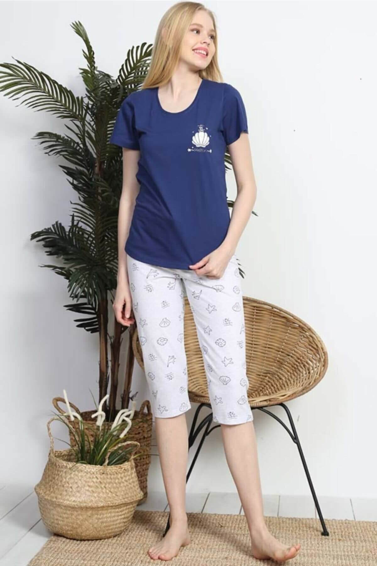 Pyžamo dámske Vienetta 8121631258 kapri XXL červená