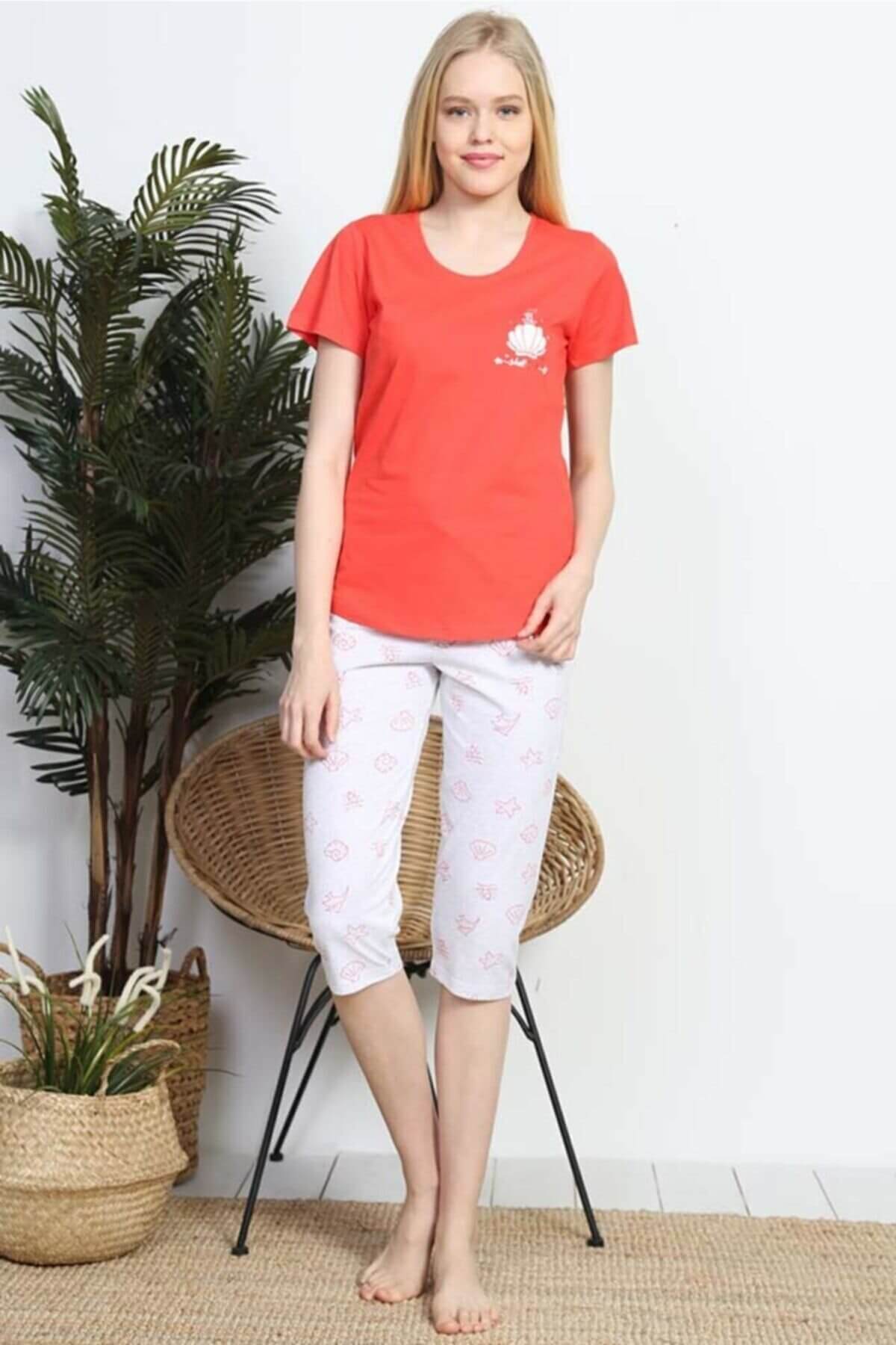 Pyžamo dámske Vienetta 8121631258 kapri XXL červená