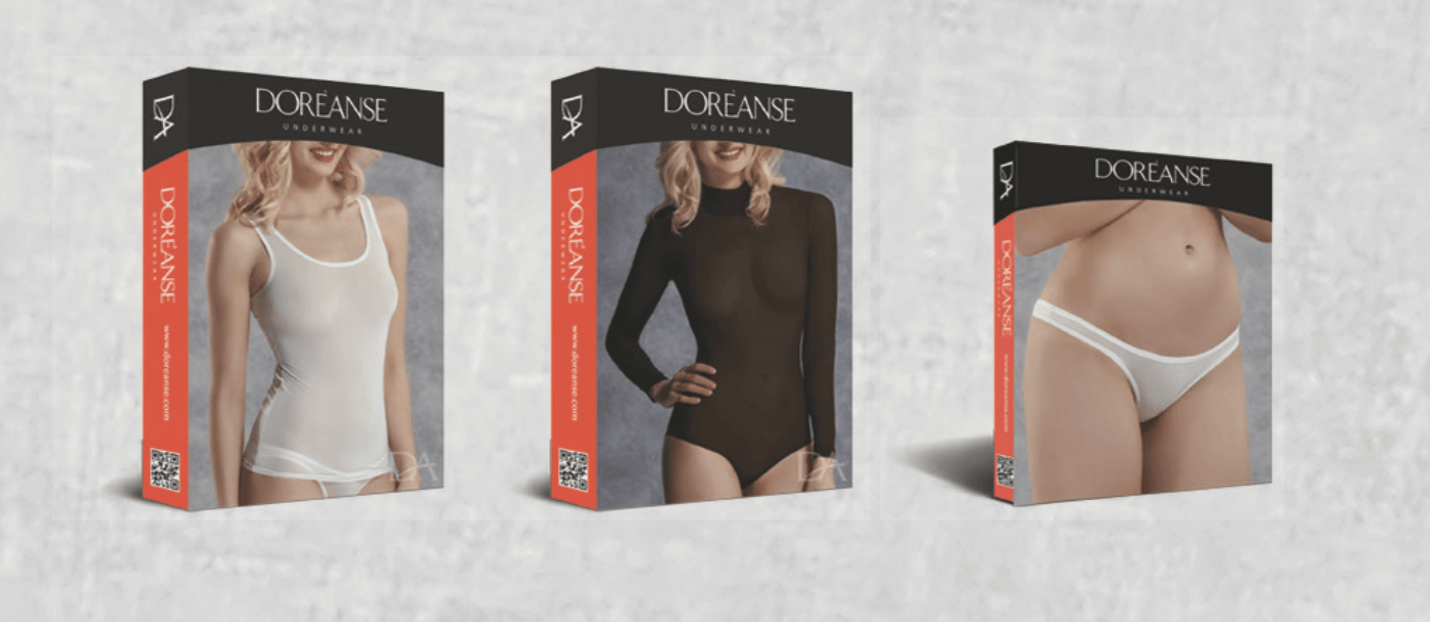 Body dámske DOREANSE 12414 priehľadné S čierna