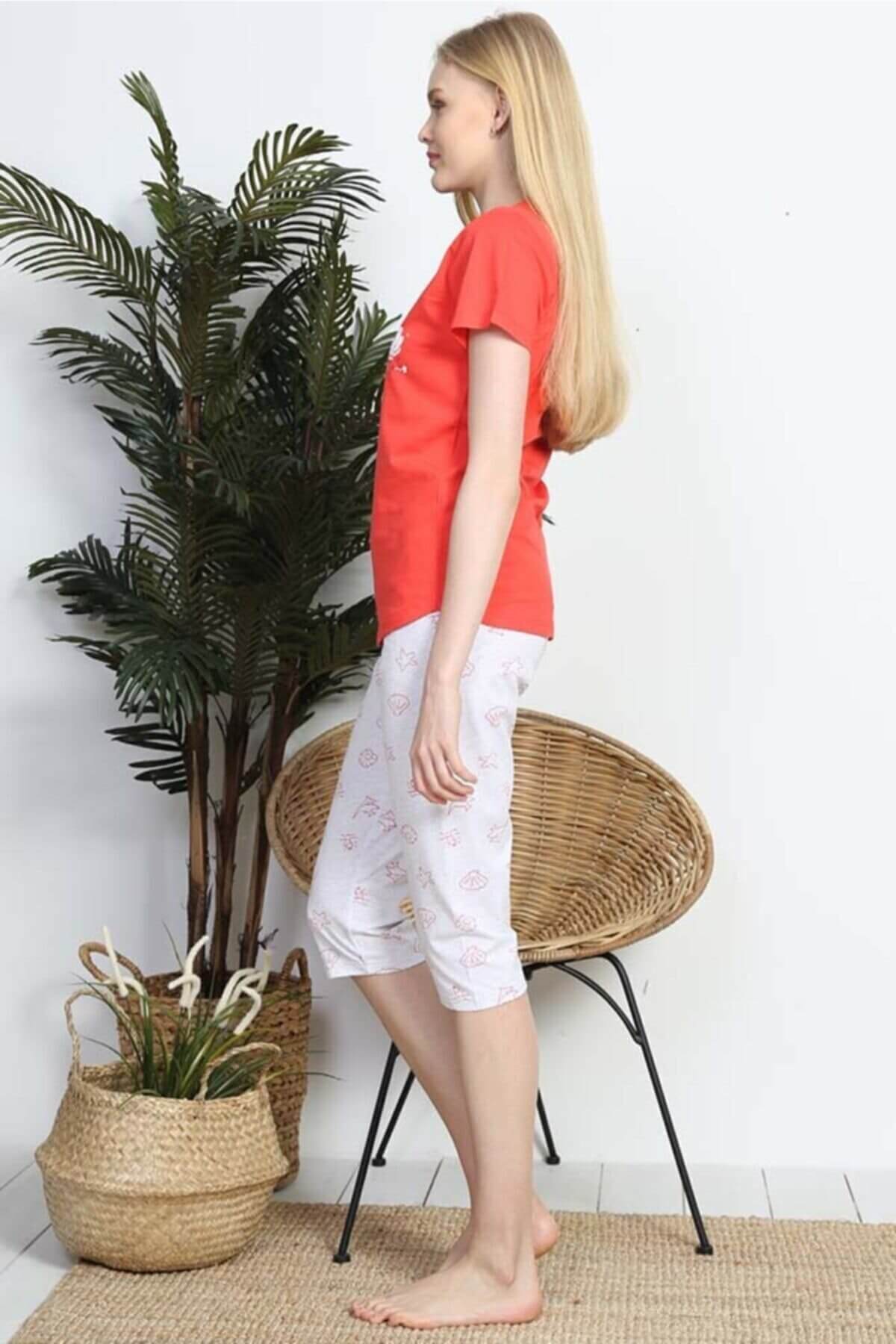 Pyžamo dámske Vienetta 8121631258 kapri XXL červená